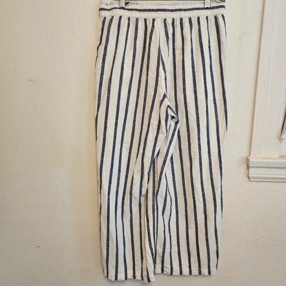 J Crew Linen/Cotton paper-bag stripped pants - Picture 3 of 4